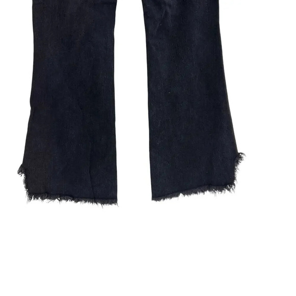 Free People Vintage‎ Flared Jeans Black Ash Denim Raw Hem Size 27 - Picture 9 of 14